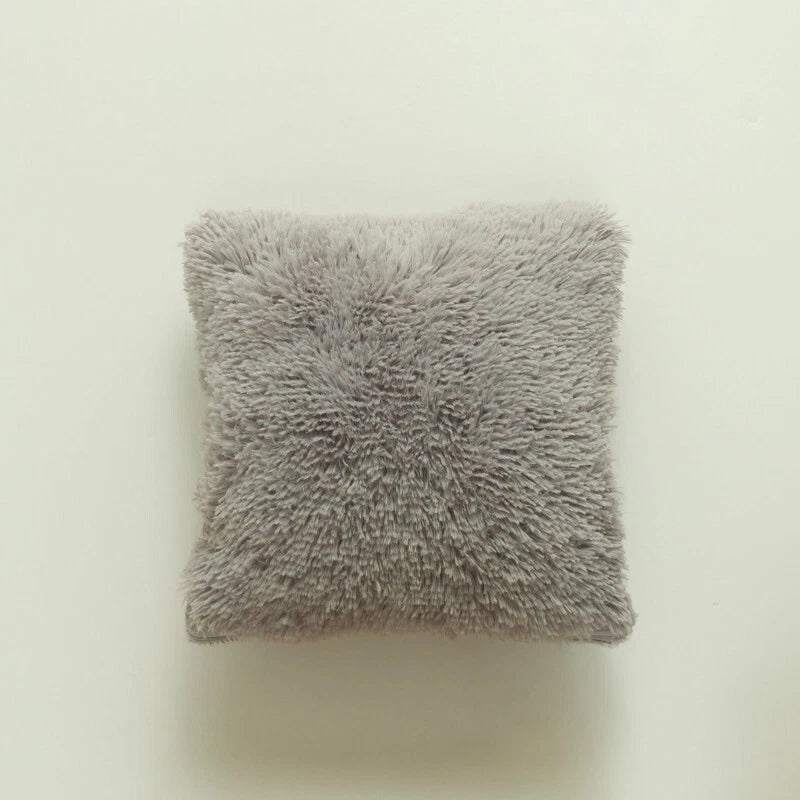 Fluffy Faux Fur Shaggy Pillow Case Plush Cushion Cover Sofa Bed Home Decor 17"
