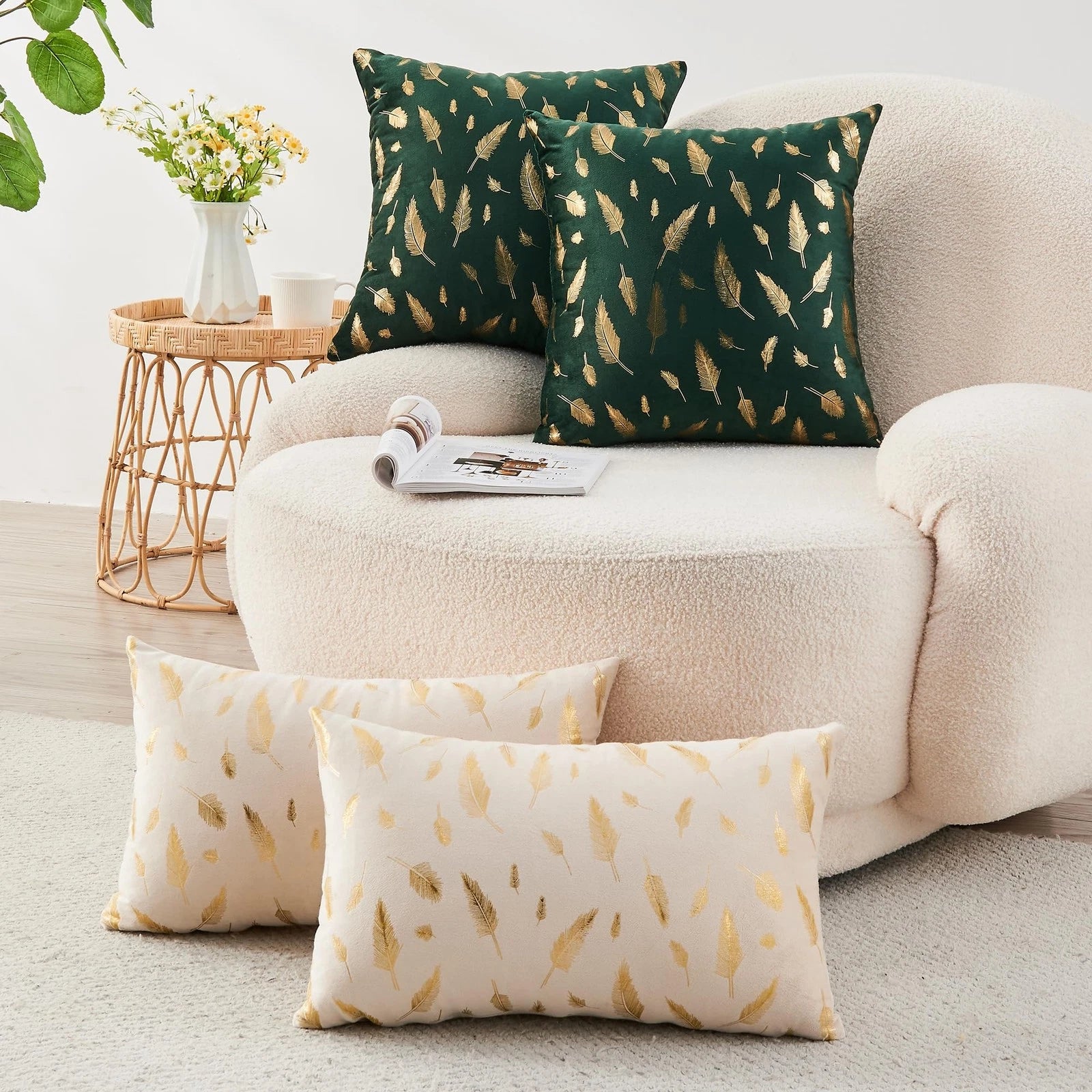 Pack of 2 Decorative Throw Pillow Covers 20x20 Inch for Couch Bed Sofa, Velve...