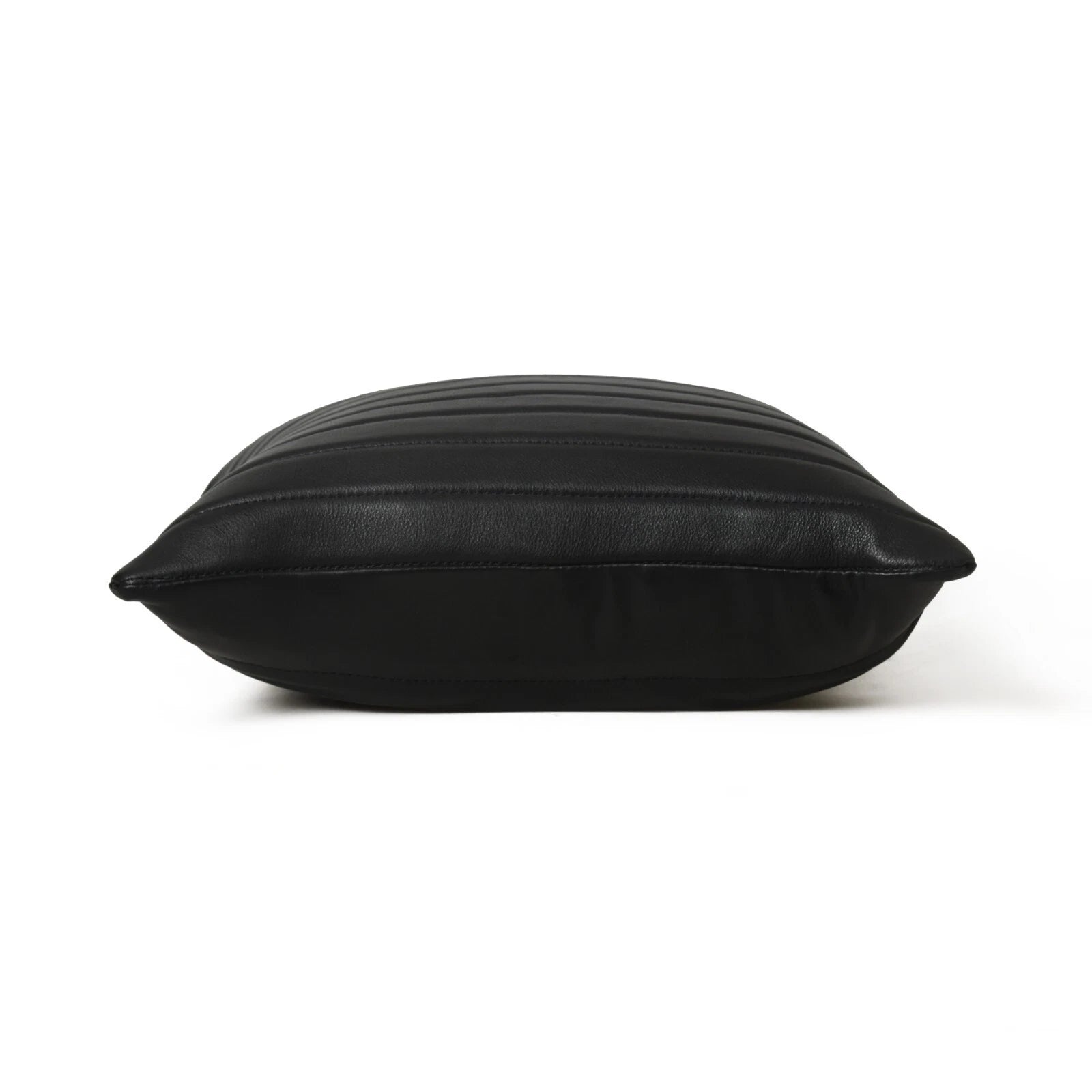 MOUSM Leather Parallel Lines Throw Pillow Covers Cushion for Sofa Couch 18x18"