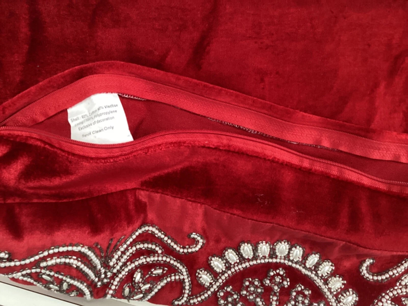 Blinged Cover Throw Sofa Bed Pillow Faux Pearls Diamonds Beads Pillowcase