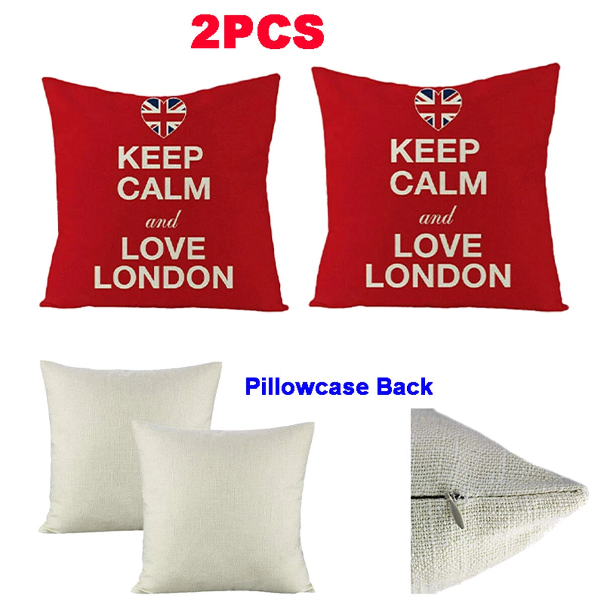 British Flag Linen Pillow Covers-Throw Pillow Cases Cushion Covers for Sofa Bed