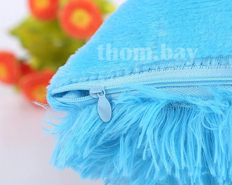 Plain Fluffy Classic Comfy Cushion Cover Cotton Linen Throw Pillow Case Bed Sofa