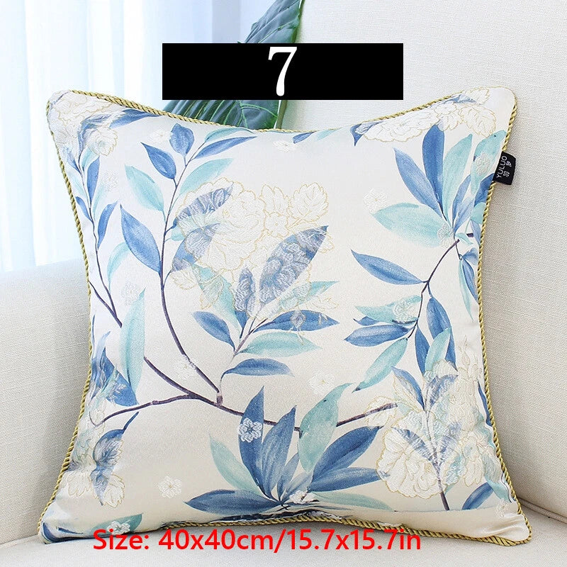 2X Chinese Satin Pillow Case Floral Cushion Covers Sofa Car Bed Home Decor Retro