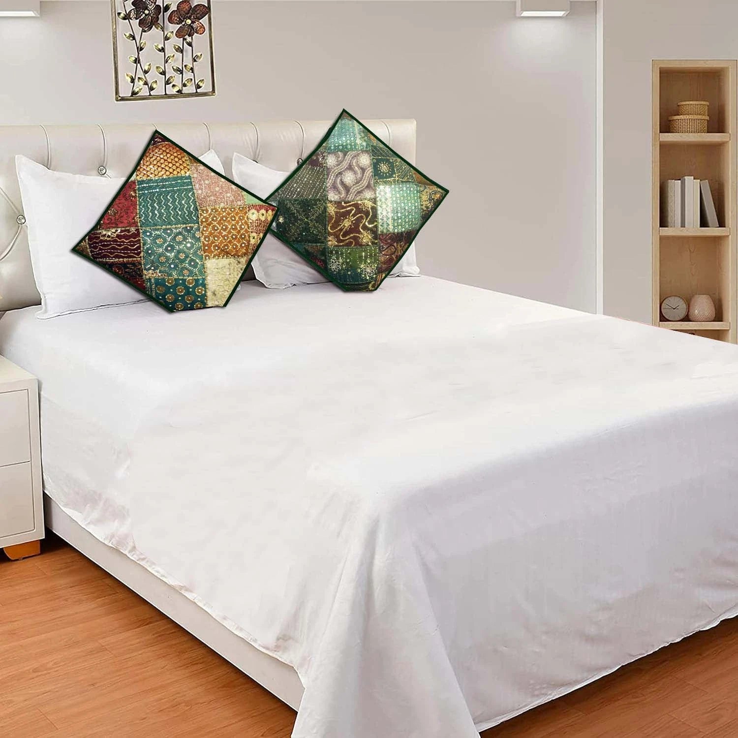 30" SET OF 2 PC Handmade Patchwork Ethnic Sofa Pillow Cushion Cover Living Room