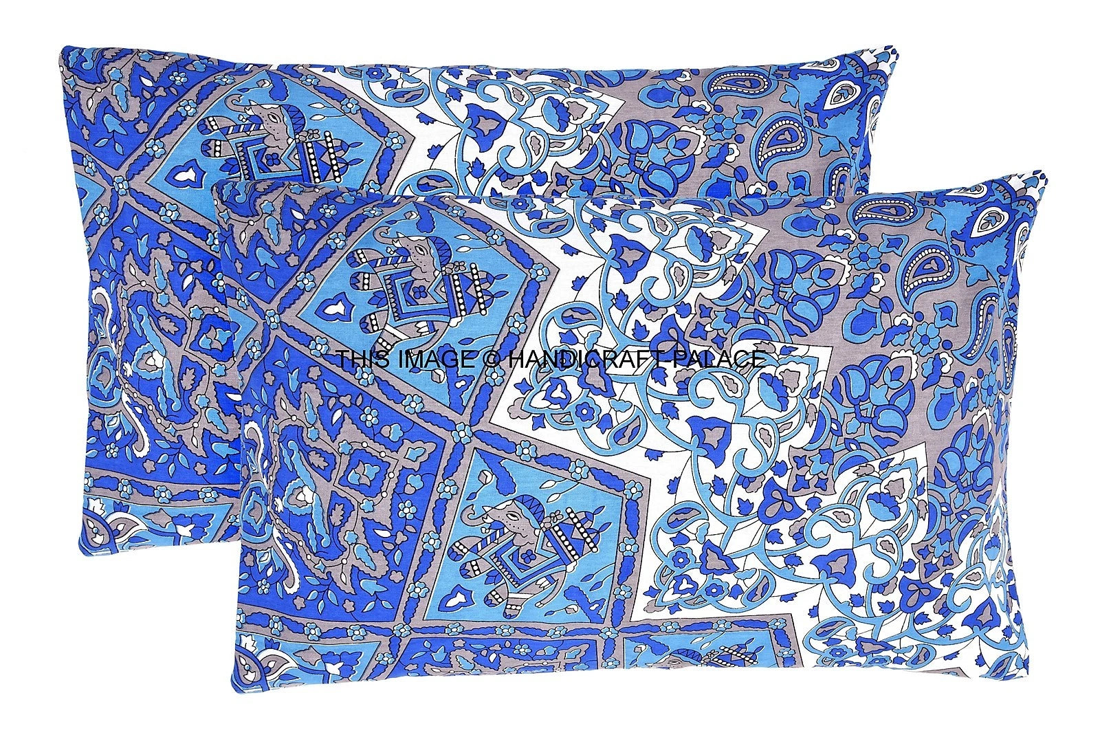 2 PC Indian Star Mandala Cushion Cover Ethnic Cotton Pillow Case Bed Sofa Cover