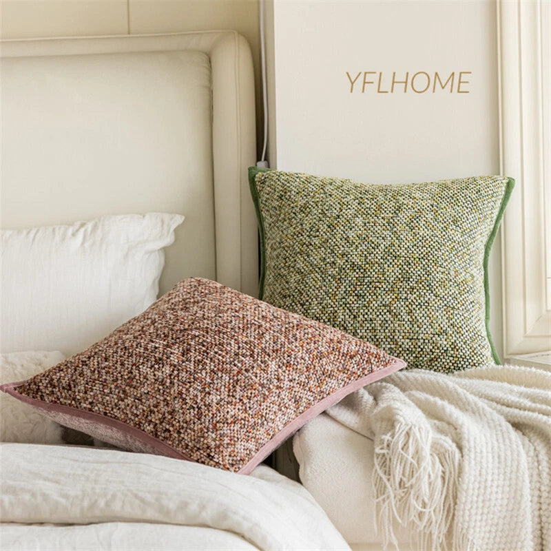 20x20in Chenille Fabric Throw Pillow Covers Sofa Bed Cushion Cover Case With Zip