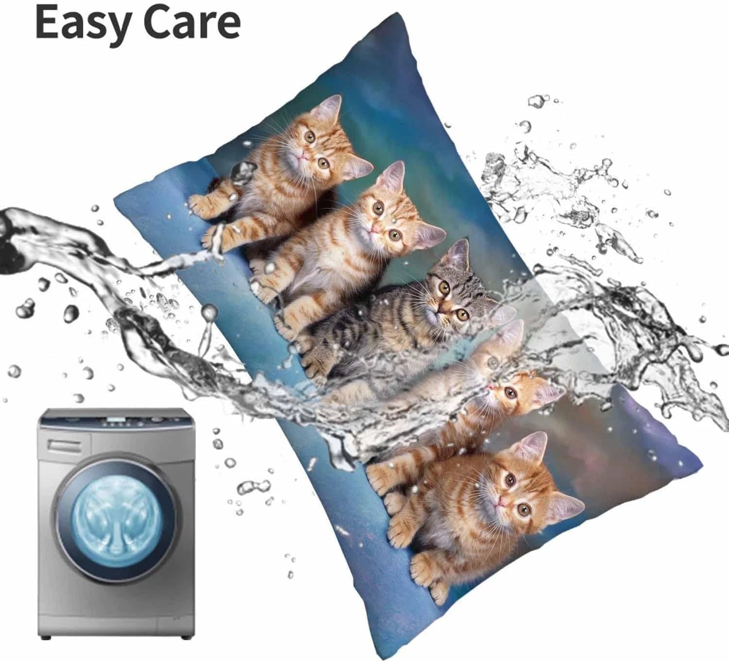 Cushion Cover Cute Kitten Cat,Pillow Case for Bed Couch Sofa Office Decor 20X30