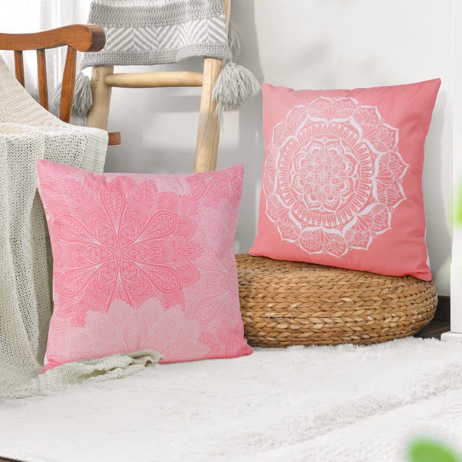 4pcs Throw Pillow Covers Country Farmhouse Pillowcases Cushion Covers For Sofa