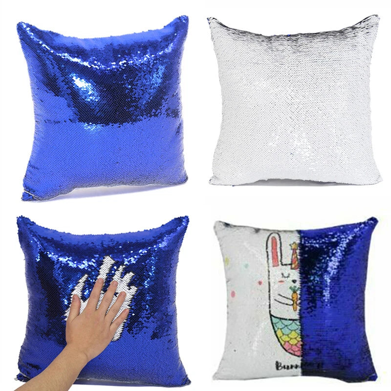 10Pcs Blank Reversible Sequin Pillowcase Home Sofa Car Decor for Sublimation New