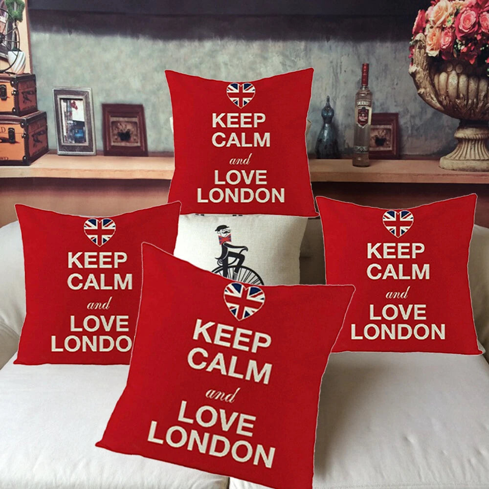 British Flag Linen Pillow Covers-Throw Pillow Cases Cushion Covers for Sofa Bed