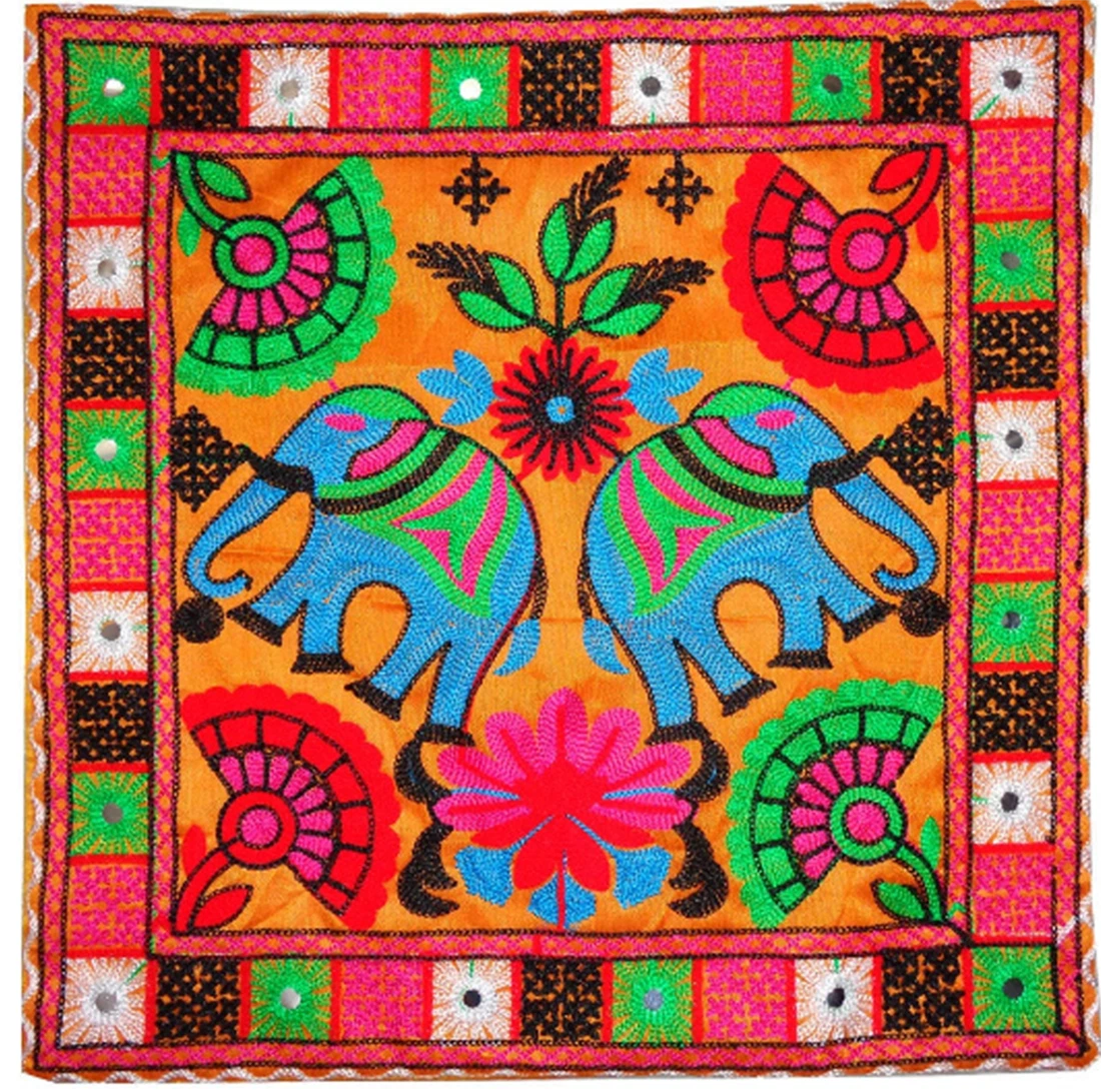 Boho Cushion pillow cases decorative cover sofa throw cotton Ari work Embroidery
