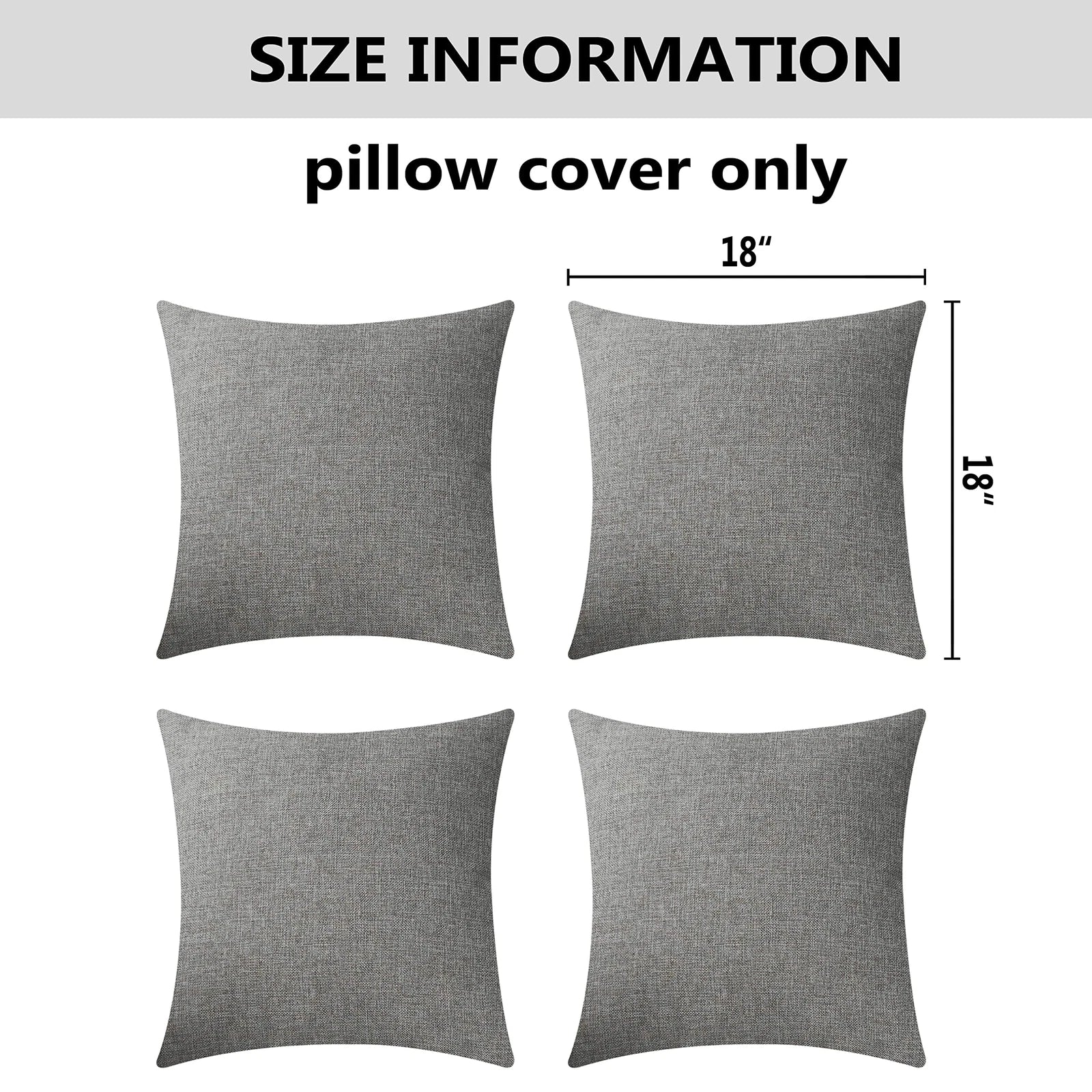 Couch Pillow Covers Linen Square Throw Pillow Cases Cushion Covers for Bed 18...