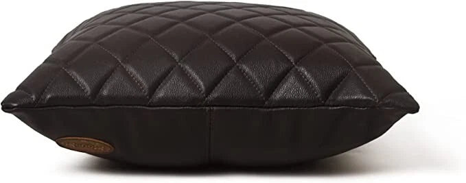 MOUSM Leather Diagonal Lines Throw Pillow Covers Cushion for Sofa Couch 18x18"