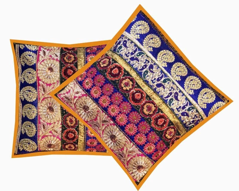 16"-Set of 2 pc Handmade Patchwork Living Room Sofa Pillow Cushion Covers