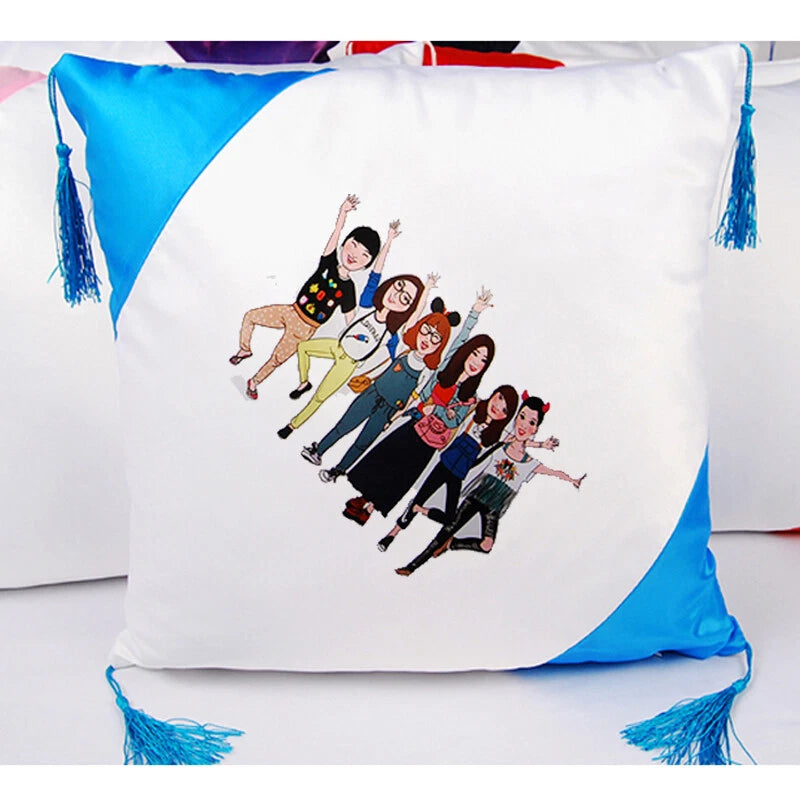 4Pcs 16"x16" Sublimation Blank Throw Pillow Case Cover for Sofa Bed Car Decor