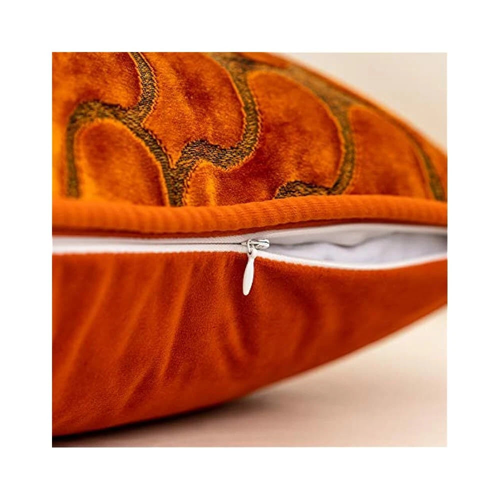 Decorative Velvet Pillow Cover 18", Zippered, For Sofa, Bed, or Living Room