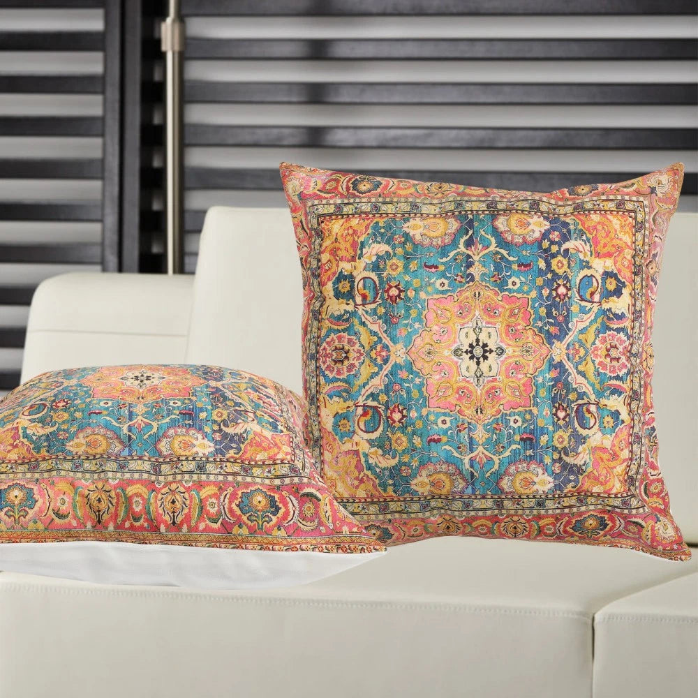 2 Pcs Pillow Case Square Cases Cushion Cover Boho Style Sofa Bed