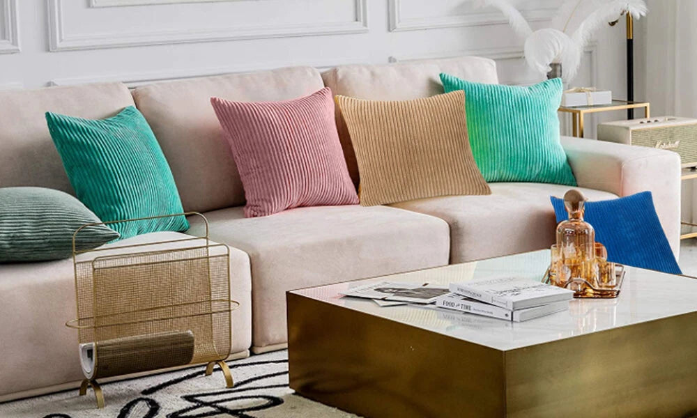 Striped Velvet Cushion Covers – Soft Decorative Pillowcases for Sofa & Bed