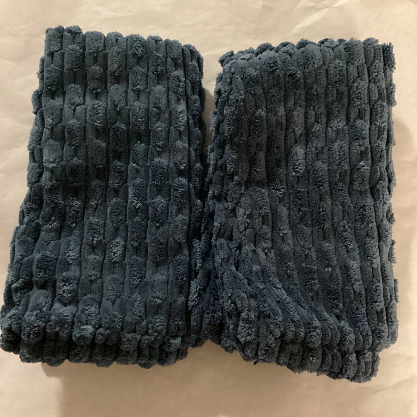 Corduroy Throw Pillowcase Set of 2 Soft Decorative Cushion Covers for Sofa Navy