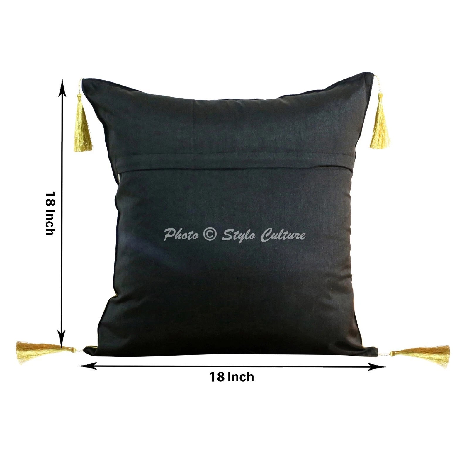 Home Decor 18 x 18 in Cushion Cover Brocade Jacquard Bohemian Pillow Case