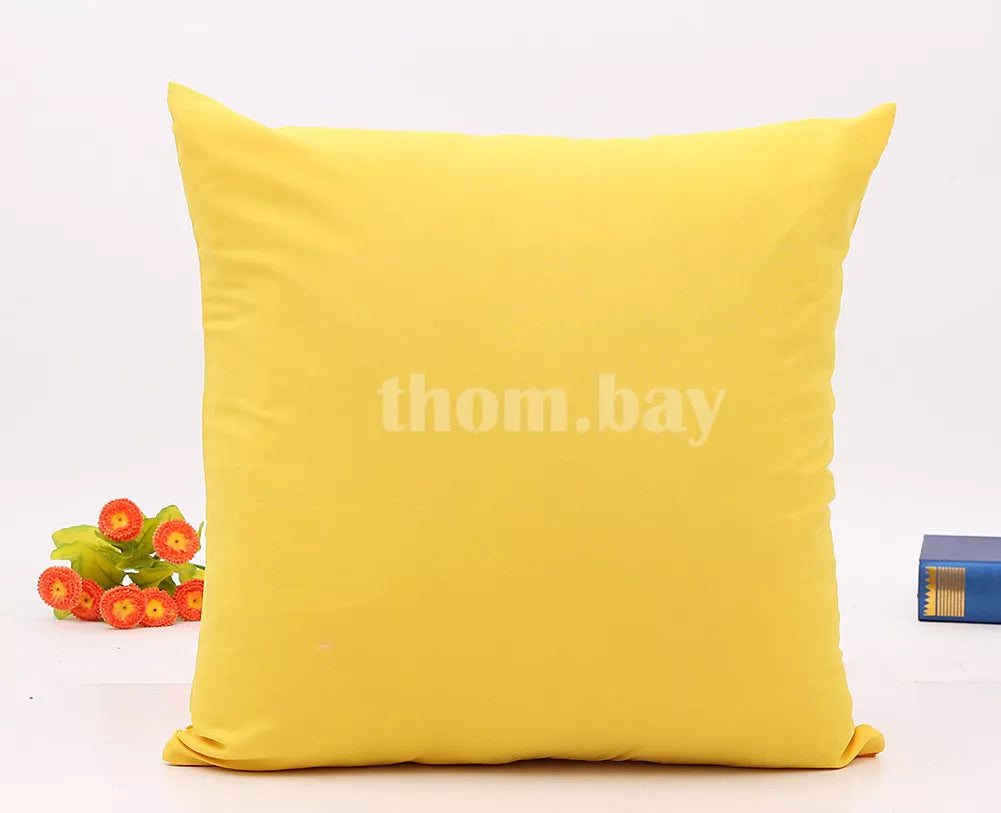 Plain Fluffy Classic Comfy Cushion Cover Cotton Linen Throw Pillow Case Bed Sofa