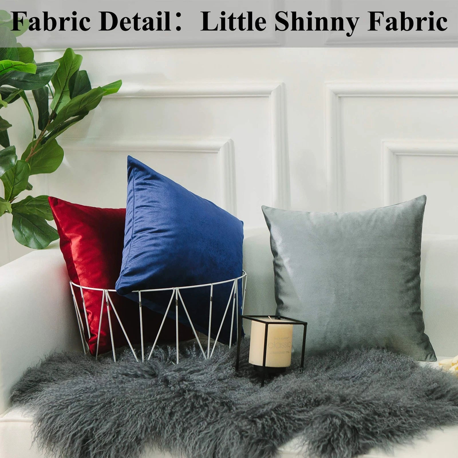 Royal Blue Pillow Covers Supersoft Square Decorative Pillow Cases for Couch V...