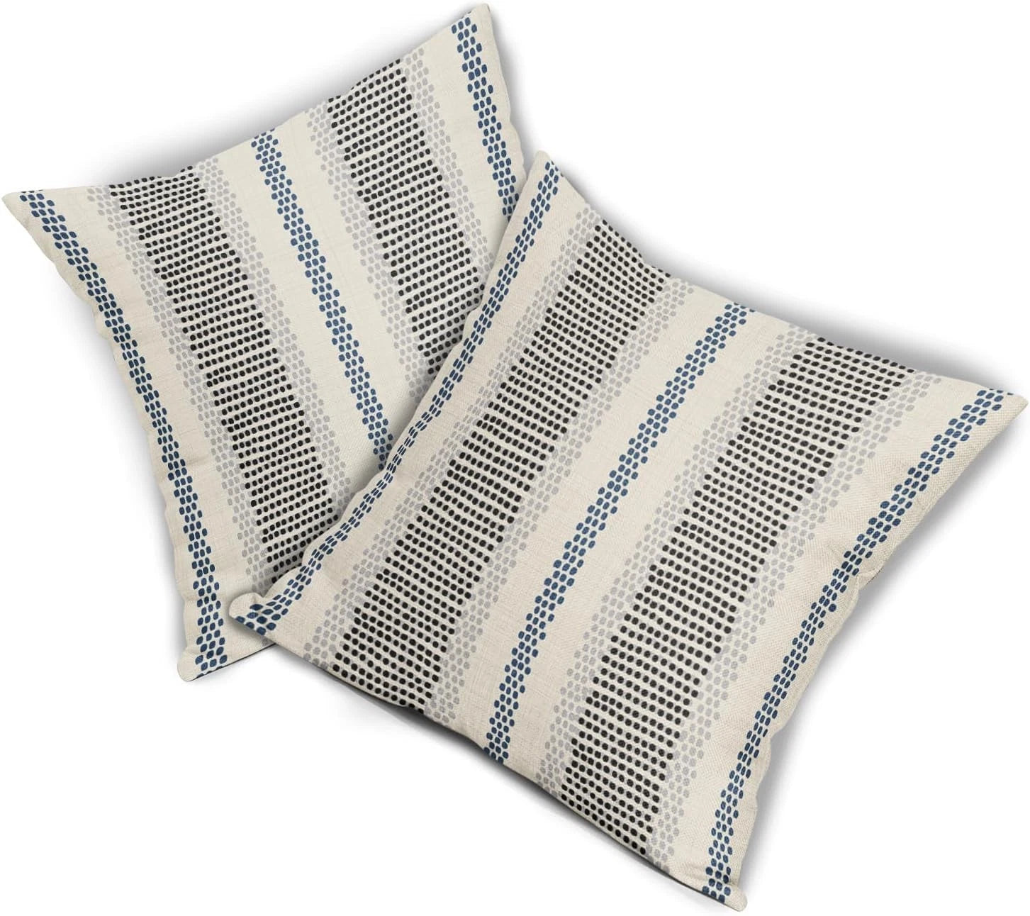 Black Blue Pillowcases, Bohemian Rustic Cushion Covers Decorating Sofa Bed