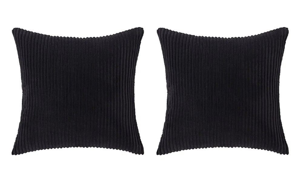 Striped Velvet Cushion Covers – Soft Decorative Pillowcases for Sofa & Bed