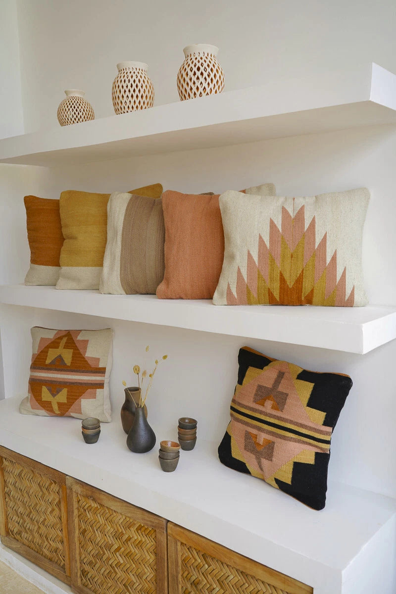 100% Handmade Wool Cushion Cover 18x18" Throw Vintage Kilim Bed Sofa Pillowcases