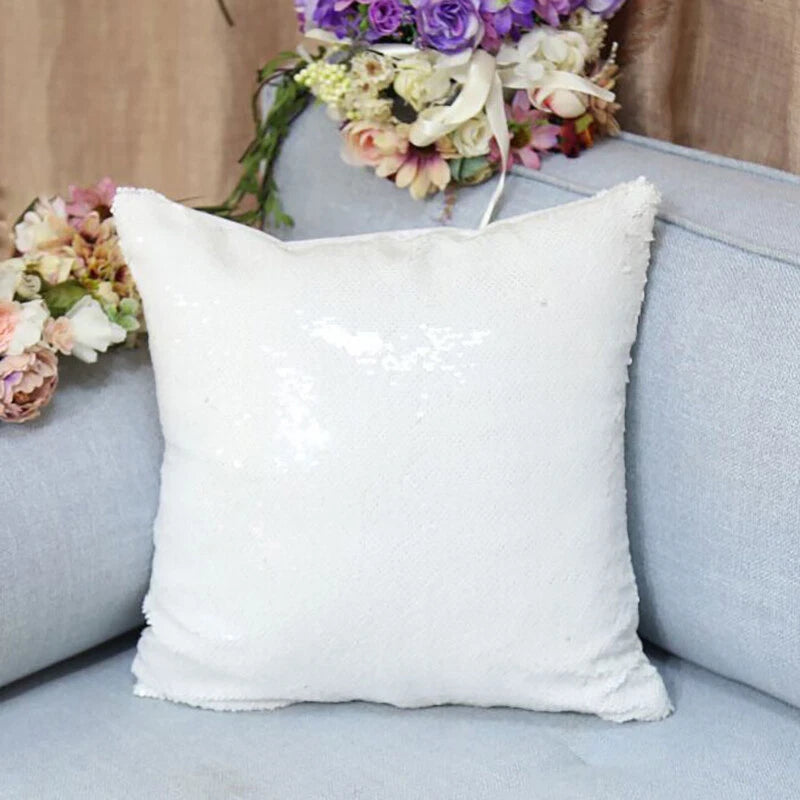New Sublimation Blank Reversible Sequin Magic Pillowcase Home Sofa Car Decor