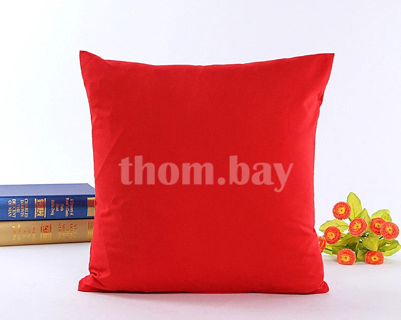 Plain Fluffy Classic Comfy Cushion Cover Cotton Linen Throw Pillow Case Bed Sofa