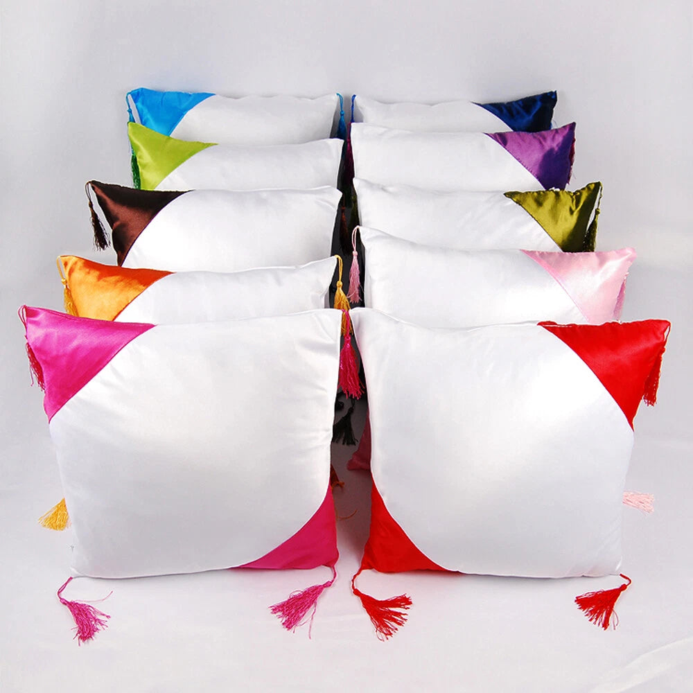 4Pcs 16"x16" Sublimation Blank Throw Pillow Case Cover for Sofa Bed Car Decor