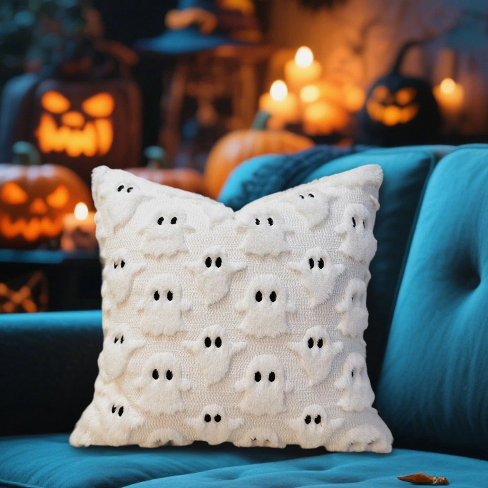 Halloween Ghost Throw Pillowcase Cushion Cover Sofa Bed Home Decor 45x45cm