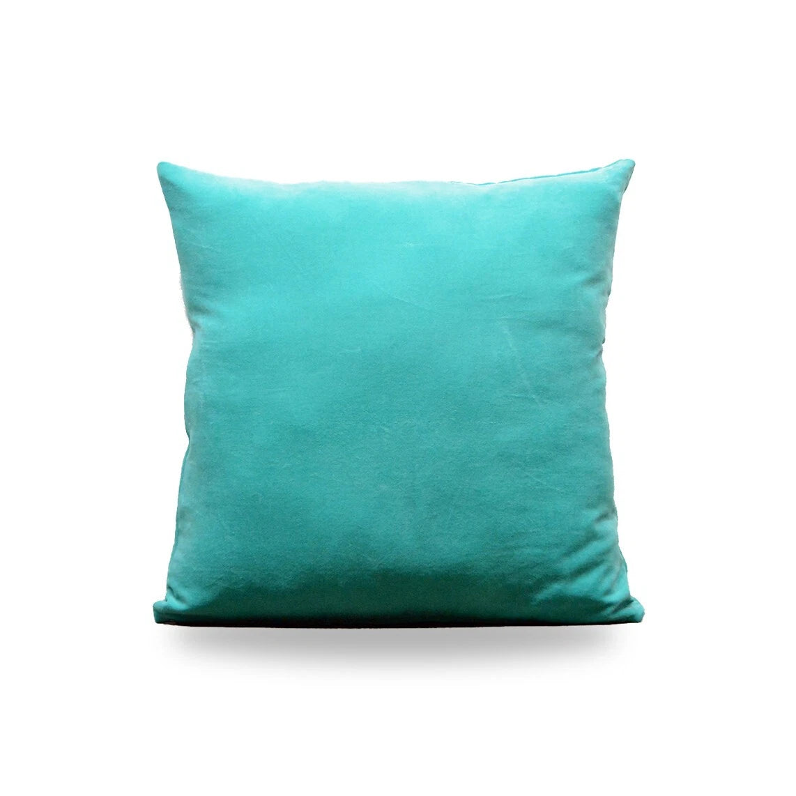 Set of 2 Aqua Velvet Cushion Covers 18x18 | Soft Throw Pillow Cases for Sofa/Bed