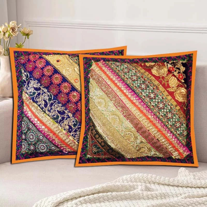 16"-2 Handmade Patchwork Home Sofa Pillow Cushion Covers Living Room Bed Covers