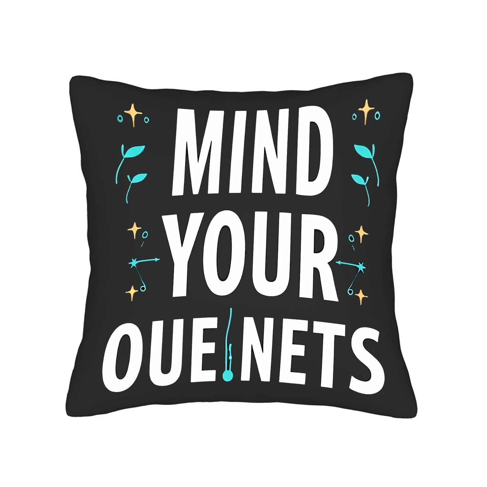 Set of 2 18x18in Throw Pillow Covers - Black Square Cushion Cases