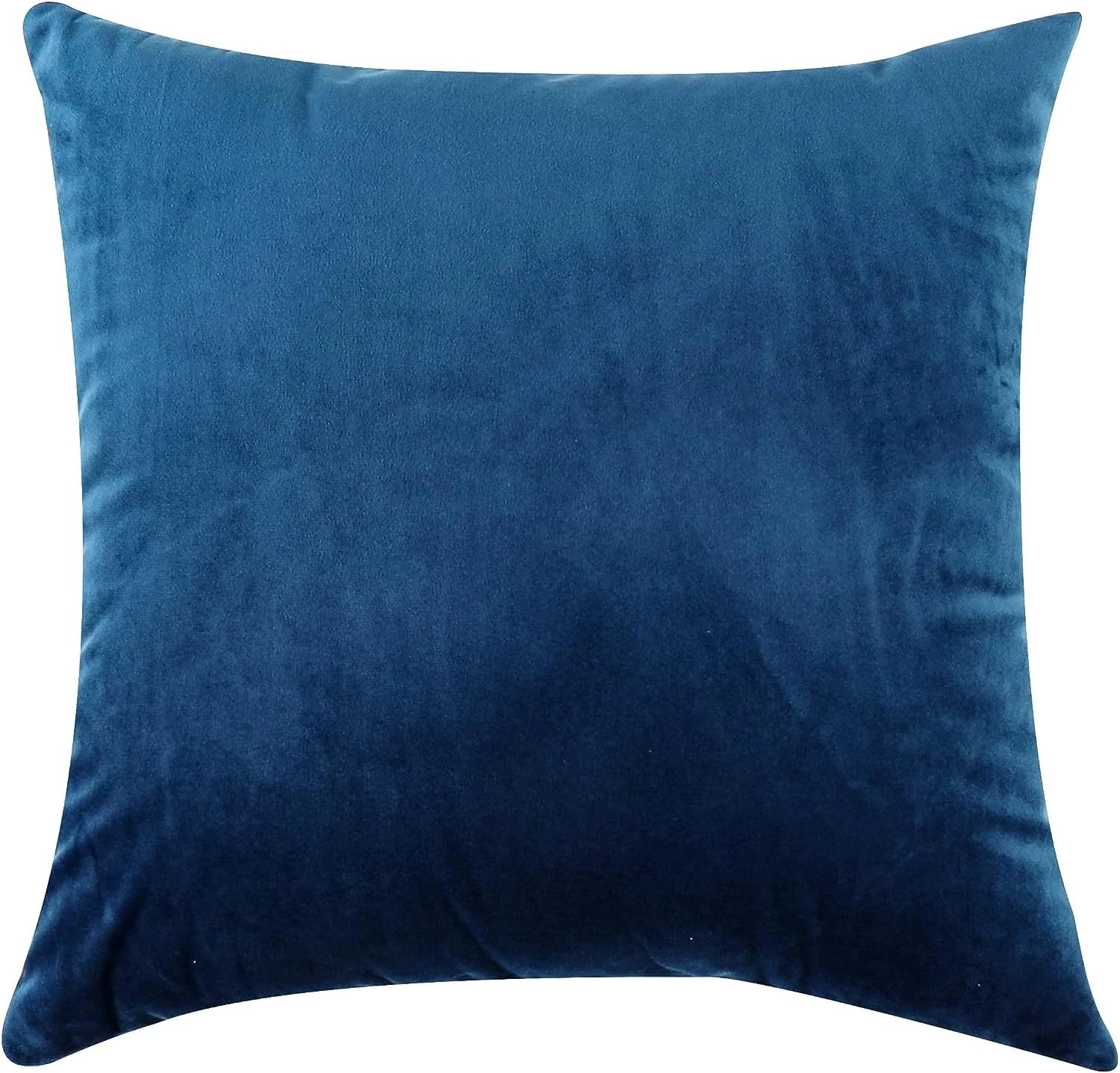 Velvet Throw Pillow Covers Set of 2 for Couch and Outdoor, 18x18 Inch, Blue