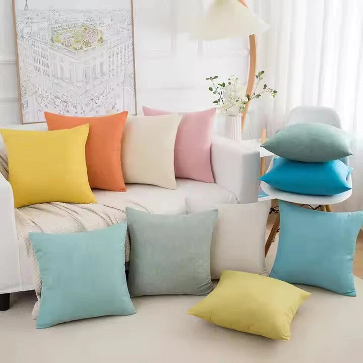 Home Use Sofa Living Room Bedside Back Cushion Cotton Linen Included Solid Color