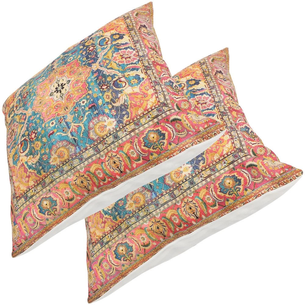 2 Pcs Pillow Case Square Cases Cushion Cover Boho Style Sofa Bed