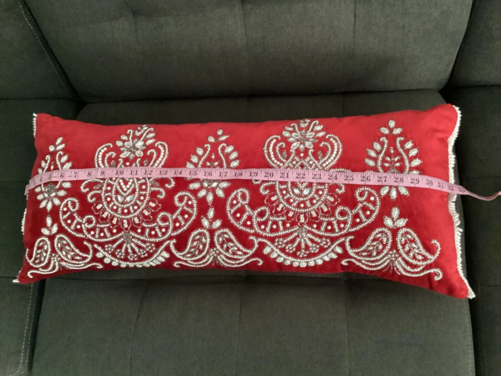 Blinged Cover Throw Sofa Bed Pillow Faux Pearls Diamonds Beads Pillowcase