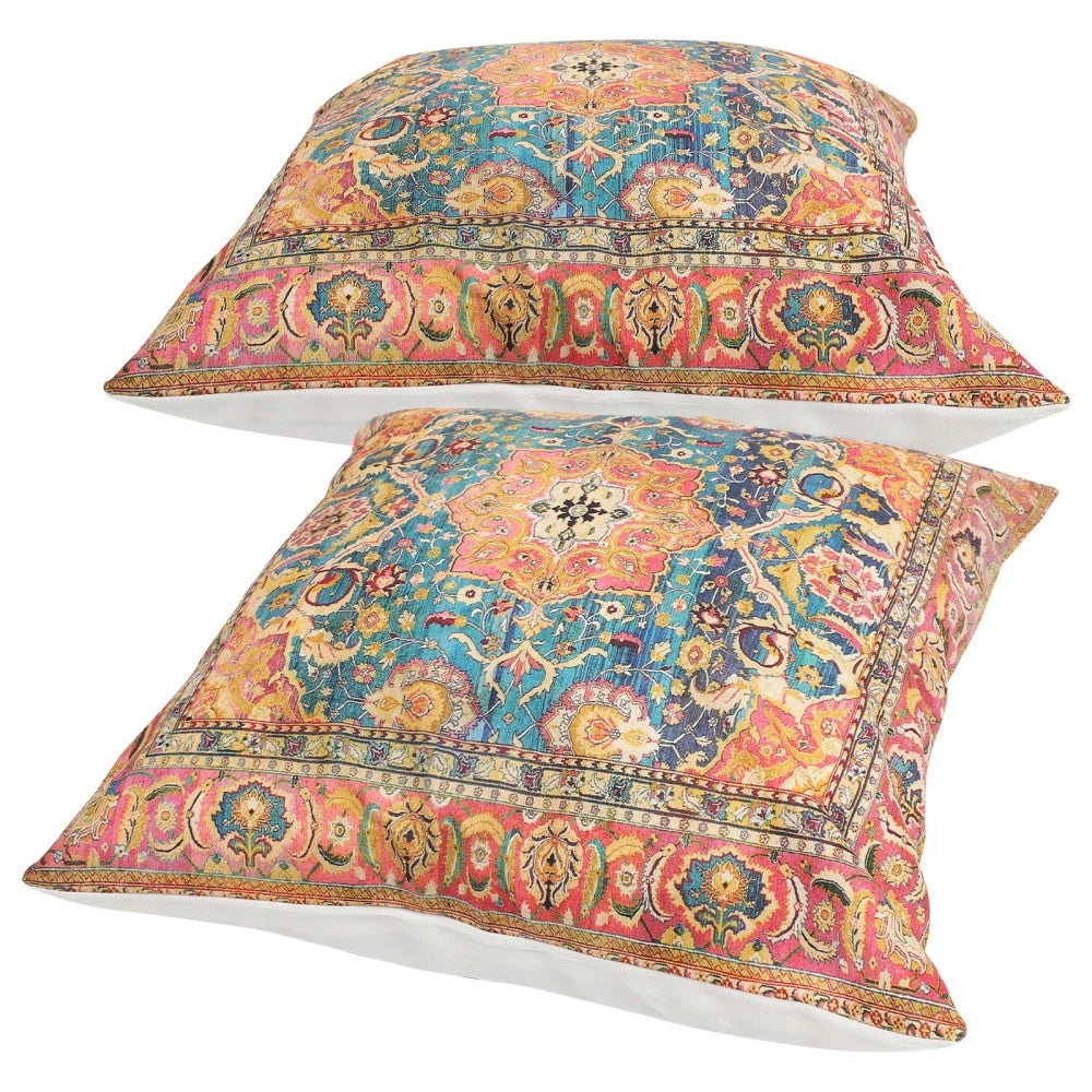 2 Pcs Pillow Case Square Cases Cushion Cover Boho Style Sofa Bed