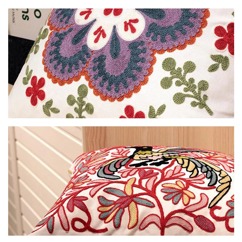 Boho Cushion Cover Bohemian Throw Pillow Case Ethnic Sofa Bed Embroidery NEW