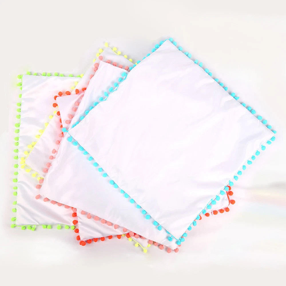 10pcs Sublimation Blank Soft Pillow Case Dot Edge Home Sofa Decor Holiday Gift