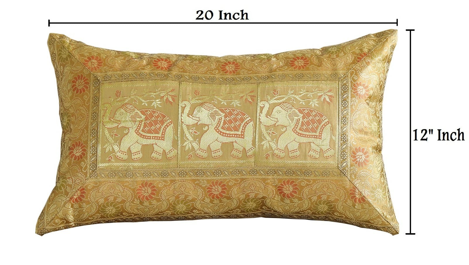 Indien Home Decor Bedding & Sofa Pillow Case Brocade Silk Cushion Cover 12"x20"