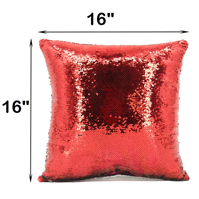 New Sublimation Blank Reversible Sequin Magic Pillowcase Home Sofa Car Decor