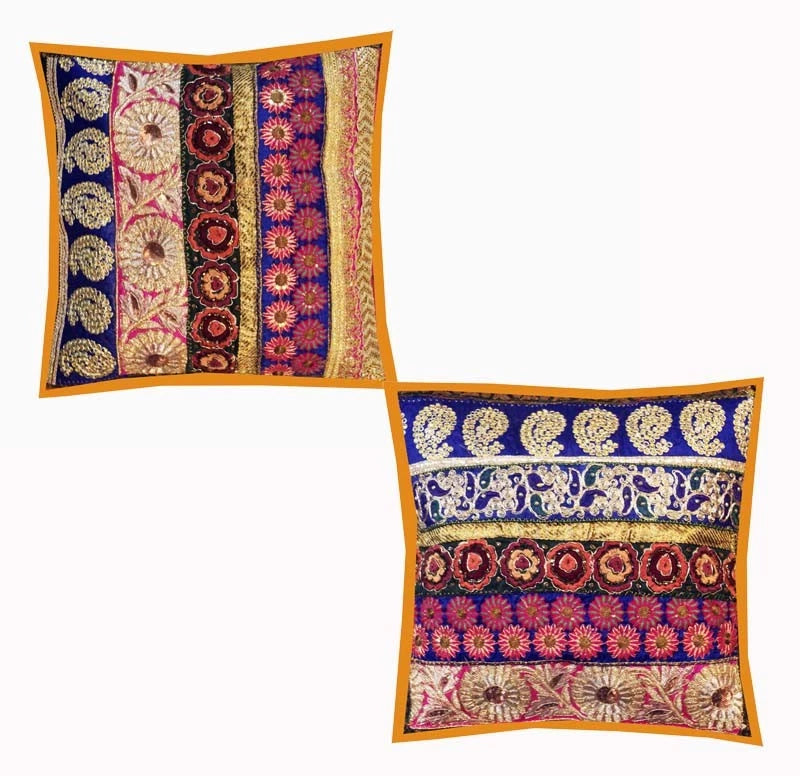 16"-Set of 2 pc Handmade Patchwork Living Room Sofa Pillow Cushion Covers