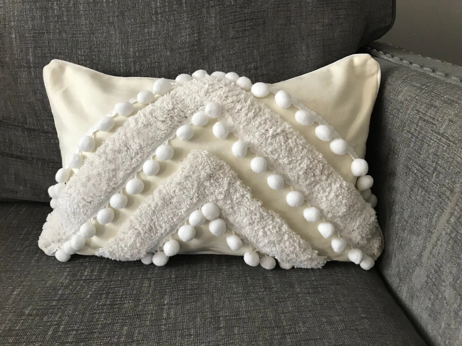 Pillow Cover 20" /12" Sofa Bed Ivory Case Embroidery Pillow Cushion Home Decor