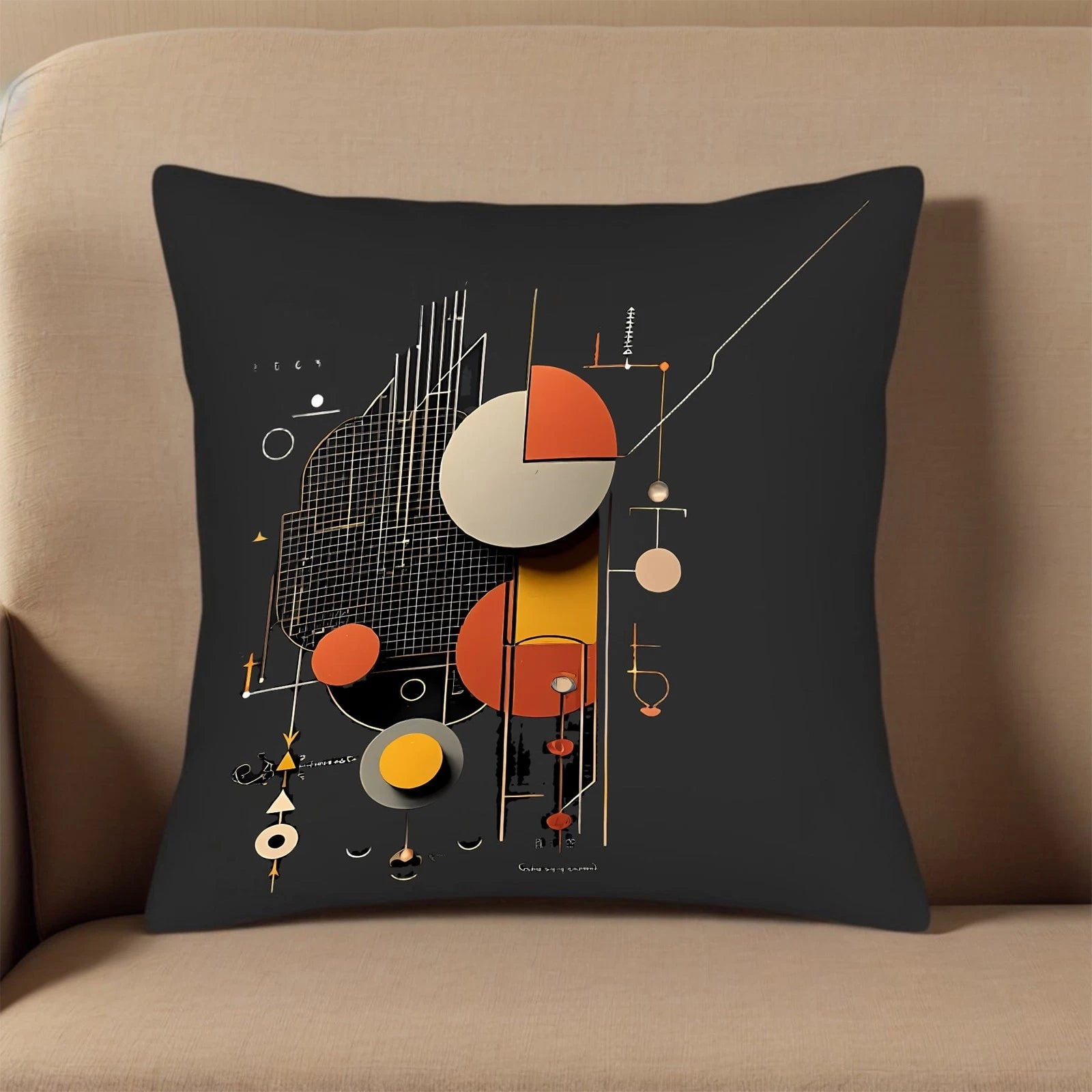 Set of 2 Modern Abstract Throw Pillow Covers 18x18in - for Couch Bed Car