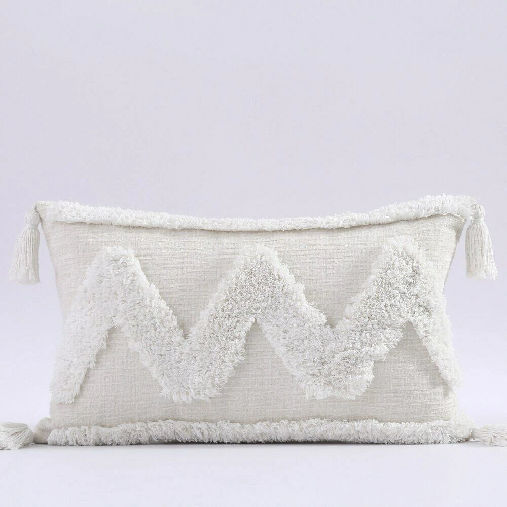 Cushion Cover Moroccan Tufted Tassel Throw Pillow Cover Macrame Pillow Case Sofa