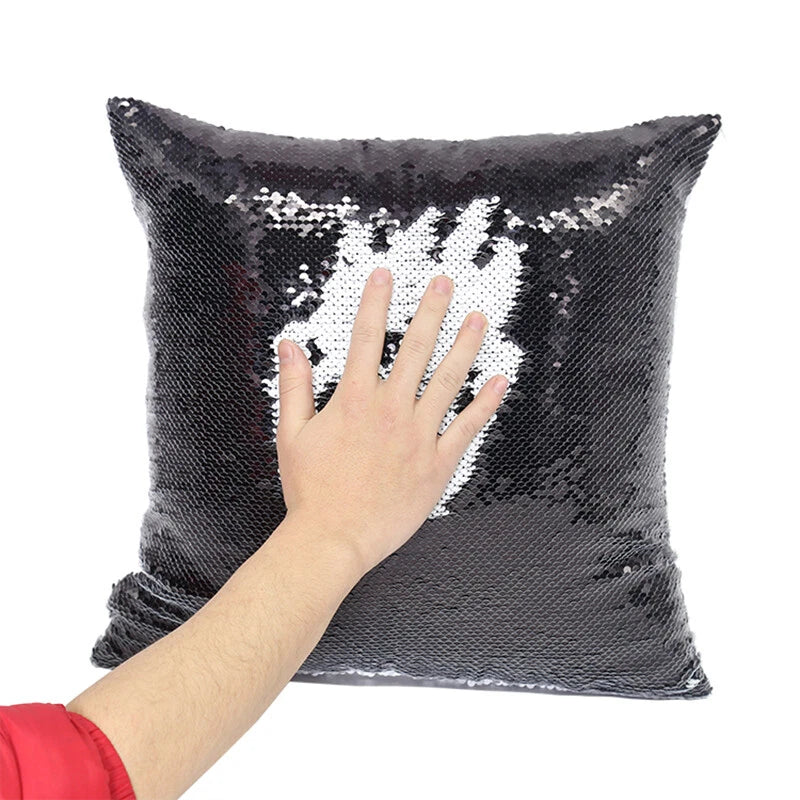 New Sublimation Blank Reversible Sequin Magic Pillowcase Home Sofa Car Decor